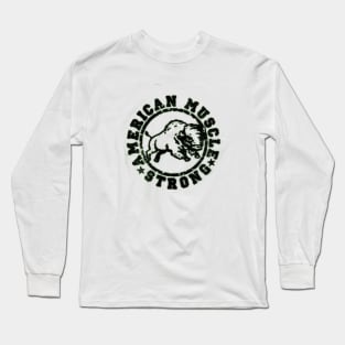 AMERICAN MUSCLE STRONG Bison Long Sleeve T-Shirt